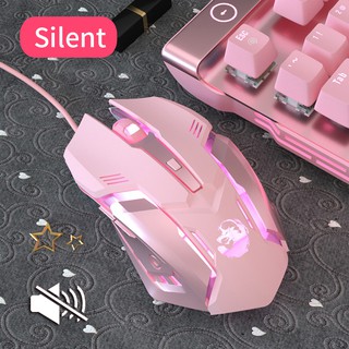Mouse Gamer Com Fio Rosa Silencioso Ergon Mico Led Usb Menina Fofo Jogo Do Jogo Muose Para Desktop Laptop Notebook Jogos Mause Rosa Meninas