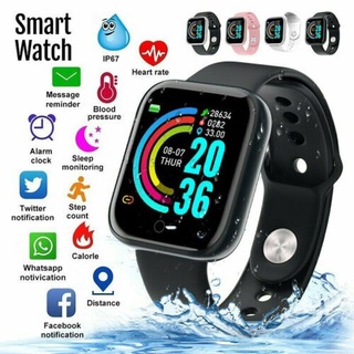 Smartwatch Bluetooth Ip67 Y68 Rastreador De Fitness Monitor De Freqüência Cardíaca Relógio Esportivo À Prova D'água Jam Tangan Banda Inteligente