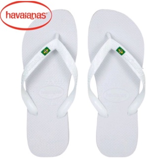 Sandálias Chinelos Havaianas Brasil Branco Preto