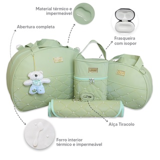 Kit Bolsa de Maternidade Mala para Bebê Material Térmico Impermeável (8)