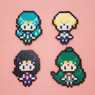 Outer Sailors - Saturn, Uranus, Neptune e Pluto (Sailor Moon) - Pixel Art/ Pixel Arte/ Perler Beads