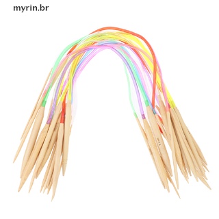 (Myhot 18 Pçs Agulhas De Tricô Circulares De Bambu Multicolorida Com Fio De 40cm (Myrin)