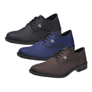 Sapato Masculino Social Casual Oxford Kit 3 Pares Preto/Azul/Marrom (1)