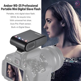 Pr* Andoer WS-25 Professional Portable Mini Digital Slave Flash Speedlite On-Camera Flash with Universal Hot Shoe GN18 f (4)