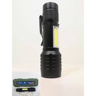 Mini Lanterna Tática Com Led E Zoom Recarregável Usb Lanterna De Mao 535