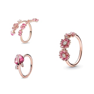 Pandora Anel De Ouro Rosa Luxuosa Diamante (Sem Caixa)