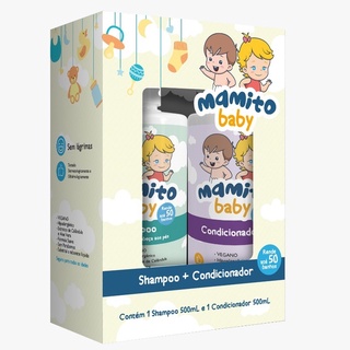 kit Shampoo / Sabonte líquido + Condicionador 500 ml - Mamito Baby Seguro Para Todas as Idades.