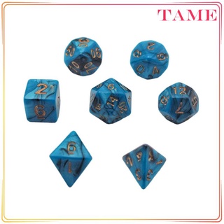 7 Pieces Polyhedral Dice Set Props Party Favors Party Supply for DND RPG (9)