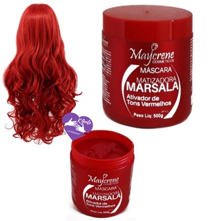 mascara tonalizante e matizadora cabelos vermelhos e marsala otima fixação - maycrene 500g (2)