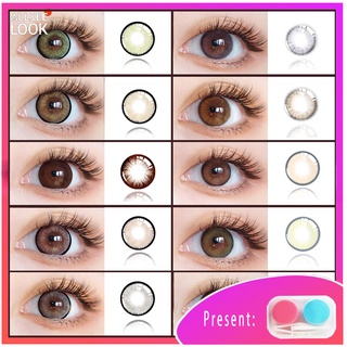 ALLSEELOOK Hidrocor Lentes de Contato Colorida Aparência Natural Uso Anual Para Maquiagem Dos Olhos 1 Par (1)