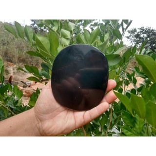espelho obsidiana negra oval