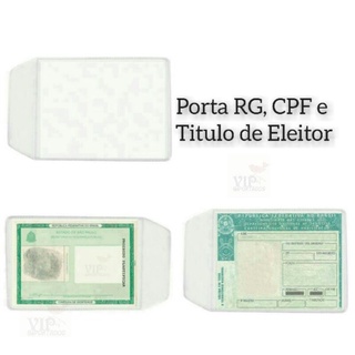 Protetor Plástico porta Documento para RG, CPF, Titulo de Eleitor e CNH com aba