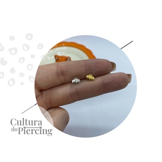 Piercing para tragus/hélix/cartilagem/segundo furo/conch modelo abelha/abelhinha em prata 925 - PRATEADO e DOURADO
