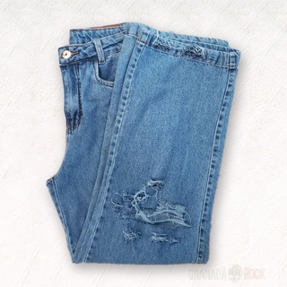 Calca jeans wide leg destroyed / calca pantalona jeans /calca larga (2)