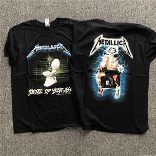 Heavy metal band metallica commemorative short-sleeved retro electric chair cotton T-shirt HD printing punk hip-hop