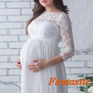 Vestido de cerimónia feminino grávida de renda maxi para maternidade adereços de festa casamento