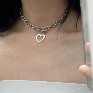 Ins Heart Korean Pendant Necklace Exaggerated Thick Chain Hip Hop