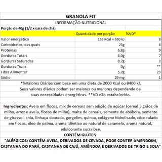 Granola Natus Fit 500 gr Light (Colágeno, Quinoa, Chia, Semente de Abóbora e Girassol, Sucralose) (7)