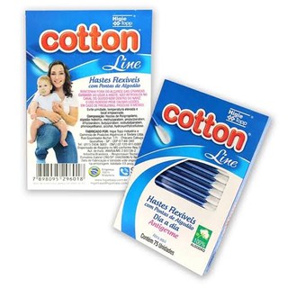 Hastes flexível cotton line (cotonete) haste 75 unidades (2)