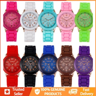 Fashionable and Beautiful Color Jelly Geneva Silicone Watch