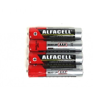 Kit 4 Pilhas palito Alfacell Bateria AAA Pequena Alta Resistência - 1,5v (1)
