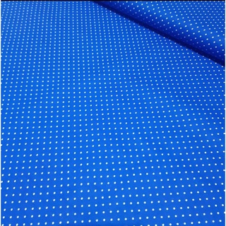 Tecido tricoline 100% algodão - 50cm x 1.50m de largura - estampa:Poá pequeno azul
