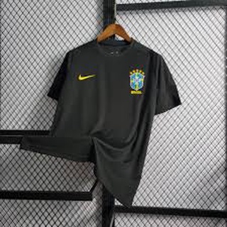 Camisa Camiseta de Time Seleção Brasileira Brasil Preta 20/21