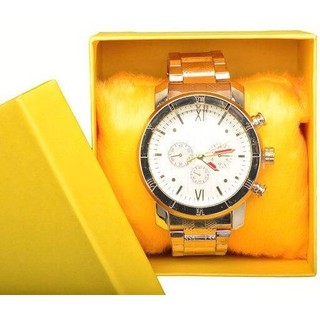 1 Relógio Masculino Aço + Caixa Luxo Presente Homem Modelos Top