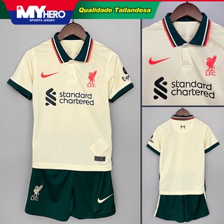 Liverpool 21/22 Infantil Futebol Fora Conjunto Jersey Esportes Infantis roupas