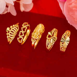 16 acessórios de moda feminina anéis de ouro ajustáveis