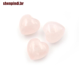 Shenpindi 1pç Gemst De Cristal Rosa Em Formato De Coração De Quartzo Natural (4)