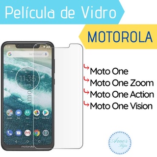 Película de vidro Motorola Moto One / One Zoom / One Vision / One Action protetor de tela celular smartphone