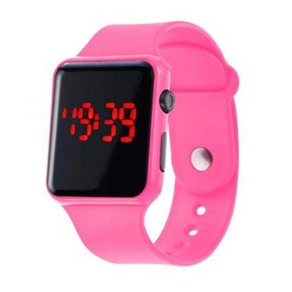 Relógio Pulseira Led Esportivo Digital Bracelete Quadrado Rosa