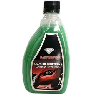 Shampoo com resina cristalizadora 500ml pH neutro para lavagem de carro e moto