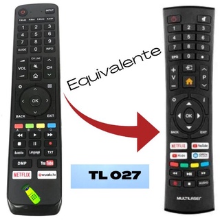 controle tv multilaser TL027 / CONTROLE UNIVERSAL PARA TV SMARTV MULTILASER TL027