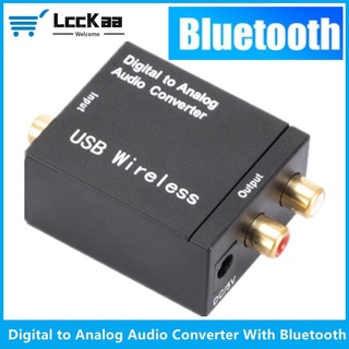 LccKaa Conversor Digital Para Analógico De Áudio Com Fibra Óptica Bluetooth Toslink Coaxial Sinal RCA R/L Decodificador Amplificador