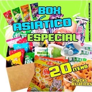 Box Asia 20 itens (P) - Doces e Snacks Orientais e Asiático - Especial 2022