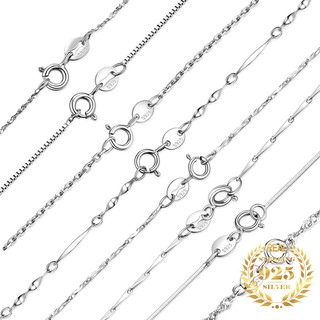 8 estilos 925 colar de prata esterlina corrente simples clavícula feminina joias da moda