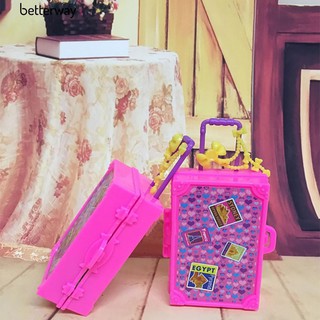 Caixa De Viagem De Plástico Para Boneca Barbie DIY Crianças Dos Miúdos Fingir Jogar Móveis Brinquedos (1)