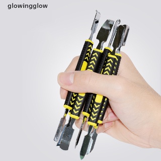 Glbr Metal Crowbar 6pcs Metal Spudger Pry Opening Repair Tools Kit for Mobile Phone Glow