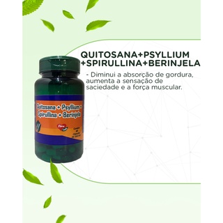 Composto com Quitosana + Psyllium + Spirulina + Beringela 60 capsulas de 500 mg Flora Nutry