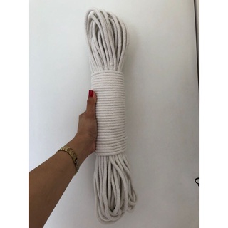 50m cordão / corda de algodão trançado 6mm com alma