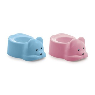 Troninho penico infantil do bebê desfralde de urso azul rosa para menino e para menina 22 x 29 x 10 cm