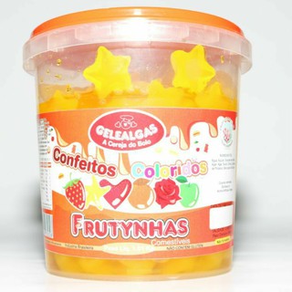 Confeitos comestíveis artificiais de estrela sabor abacaxi pote 1,01 kg