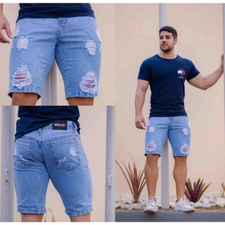 Bermuda Jeans Rasgadinha masculina