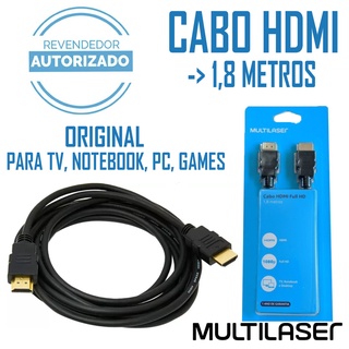 Multilaser Cabo HDMI Ultra HD 1,8M - WI233 - Original