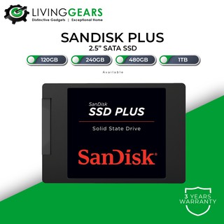 Sandisk Plus SSD SATAIII 6G (120GB/240GB/480GB/1TB)