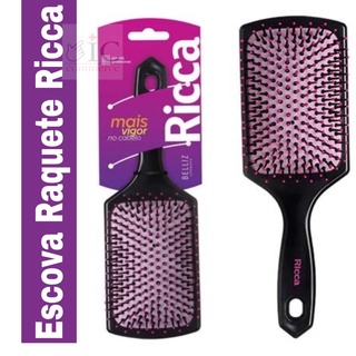 Escova de Cabelo Raquete Almofadada Ricca - Basic Racket (249)