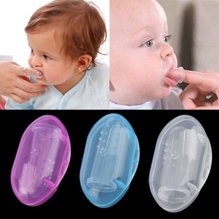 Escova de Dentes de Dedo em Silicone Macio / Limpador de Dentes Infantil / Massageador de Gengiva para Bebês com 3 Cores
