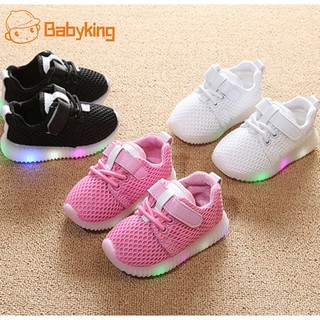 Babyking Sapato Esportivo De Algodão Infantil Feminino Com Led